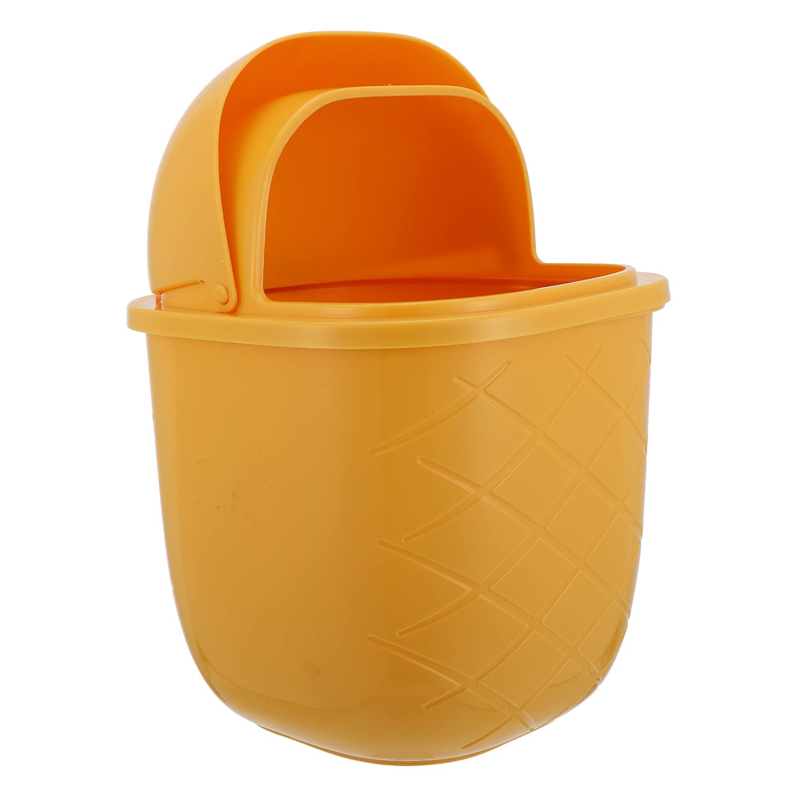 NUOBESTY Plastic Mini Waste Bucket Office Trash Can Desktop Mini Trash Bin Lovely Pineapple Design Garbage Bin Pencil Cup Holder with Lid