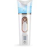 FATUXZ Handy Nano Mist Sprayer with Skin Analyzer Moisture Tester, Portable Facial Atomization Eyelash Extensions Steamer Mister,Mini Cool with Large Capacity,Face Moisturizing,Hydration Refreshing