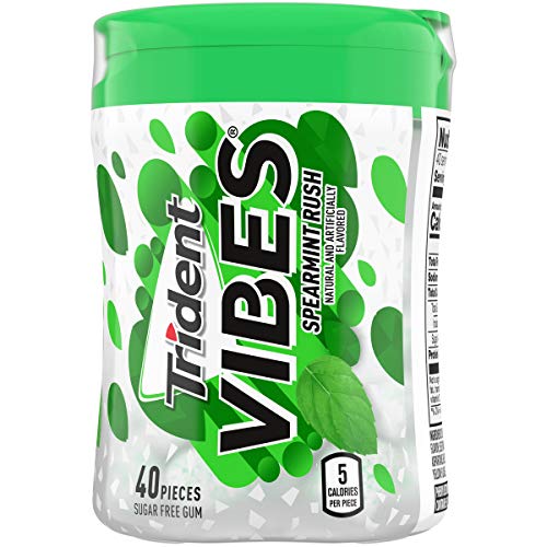 TRIDENT VIBES SUGAR FREE GUM, SPEARMINT RUSH FLAVOR, 1 GO-CUP (40 PIECES TOTAL)