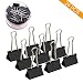 Medium Black Paper Binder Clips Clamps, Coideal 24 Pack 1 1/4 Inch Metal Bulldog Clip Photo Picture Bag Sealer File Document Clip Holder for Office Home Kitchen (32mm)