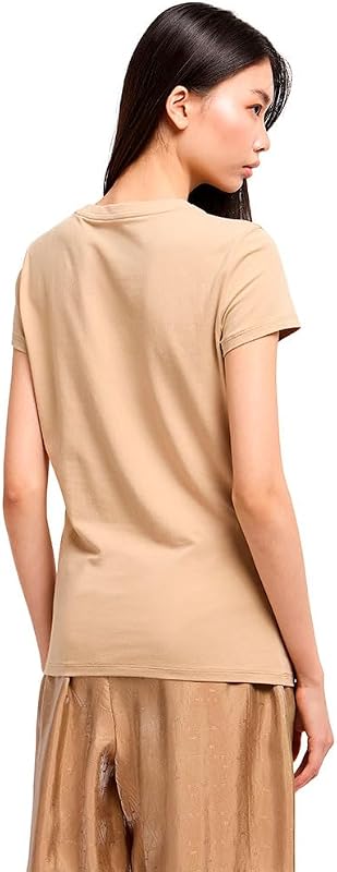 Maglietta da Donna Arte Sella, Foil Monogram Logo, Legno/Grano, XL