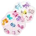 HaiMay 52 Pieces Little Girl Shiny Clip-on Earrings and Adjustable Jewelry Rings Set,Children Kids Girl Pretend Play Earrings and Dress up Rings,All Packed in Clear Box