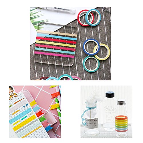 JPSOR 24 Rolls 1/8" Colored Whiteboard Thin Tape, Gridding Graphic Art Tapes, Grid Marking Tapes Self-Adhesive Chart Masking Tapes, Detailing Tape,Striping Tape,Pinstripe Tape,Violin Tape