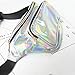 Dolores Women Fashion Hologram Laser Waist Bag Fanny Pack Zipper Waterproof Chest Pack Bum Bag Beach Purse, Silver