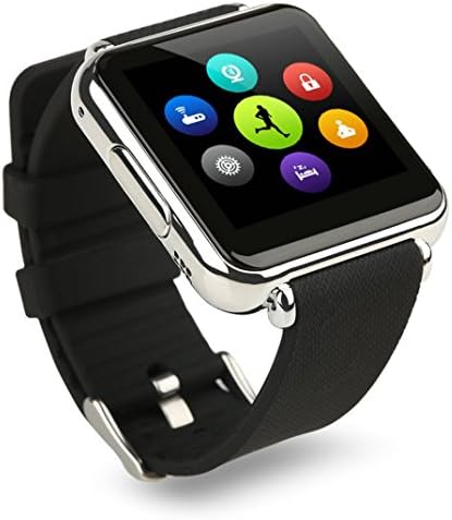 Bluetooth Smart Watch Silver Case with SIM Slot Camera works with Android phones