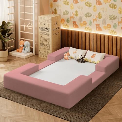 Cama Montessoriana Berço Infantil 100% Espuma Balaqui Decor Cor:rosa