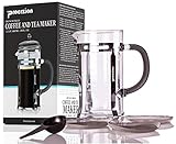 Procizion French Press Coffee, Espresso and Tea Maker 20 Oz Pot, Chrome, Includes 6 Filters