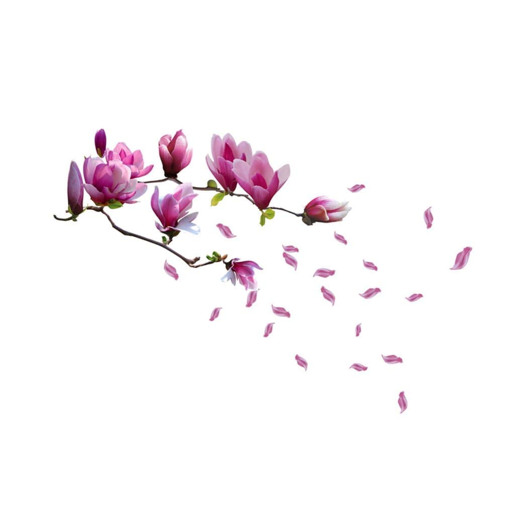 Huge Magnolia Flowers Mural Art Decal Wall Stickers- Removable and Repositionable - Living Room Deluxe Decal
