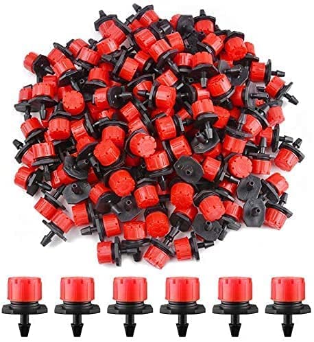 WANGZAIZAI Pack of 100 4/7 mm Irrigation Dripper Sprinkler Micro Drip Irrigation Sprinkler Adjustable Garden Irrigation Micro Drip Irrigation System Garden Irrigation Set