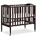 Dream On Me 2-in-1 Folding Portable Compact Mini Baby Crib in Espresso, GreenGuard Gold & JPMA, US Patented Flat Folding System, Locking Wheels,1″ Mattress Pad, Space-Saving Quck Fold Easy Storage
