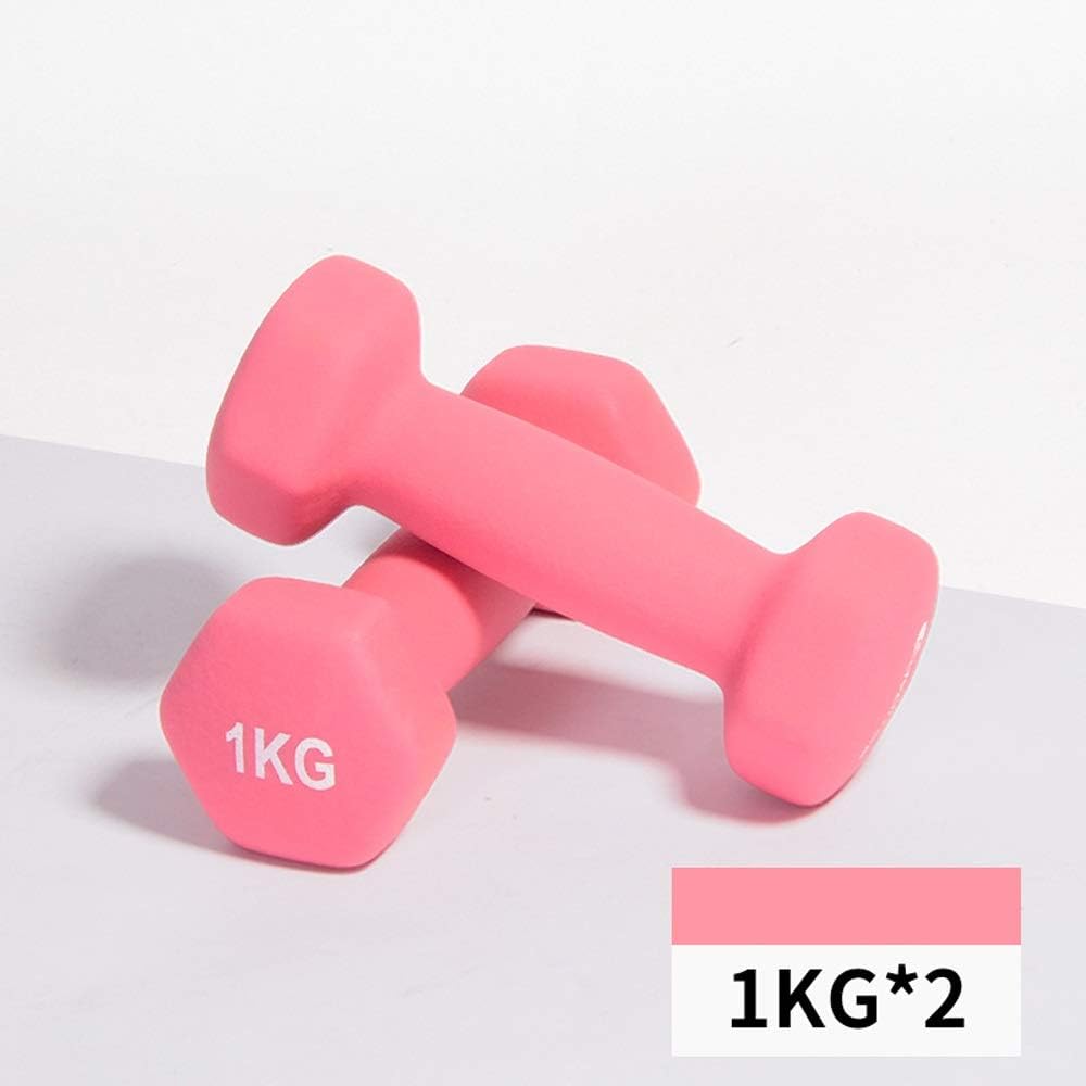 Small Dumbbell Beginner Fitness Equipment, Cast Iron Dumbbell 1kg 2kg 3kg 4kg 5kg (Size : 2x1KG)