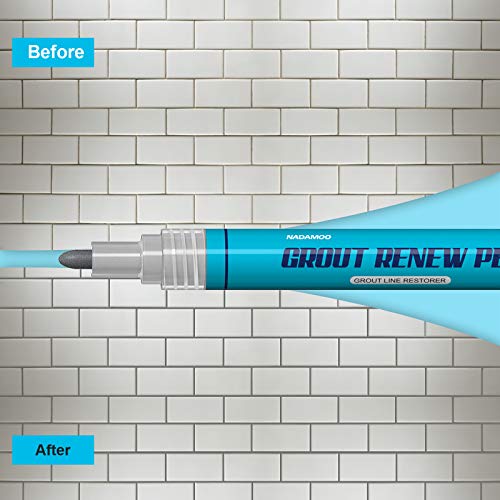 NADAMOO Grout Renew Pen Kit Smokey Gray 8 pcs with 8 Replacement Tips