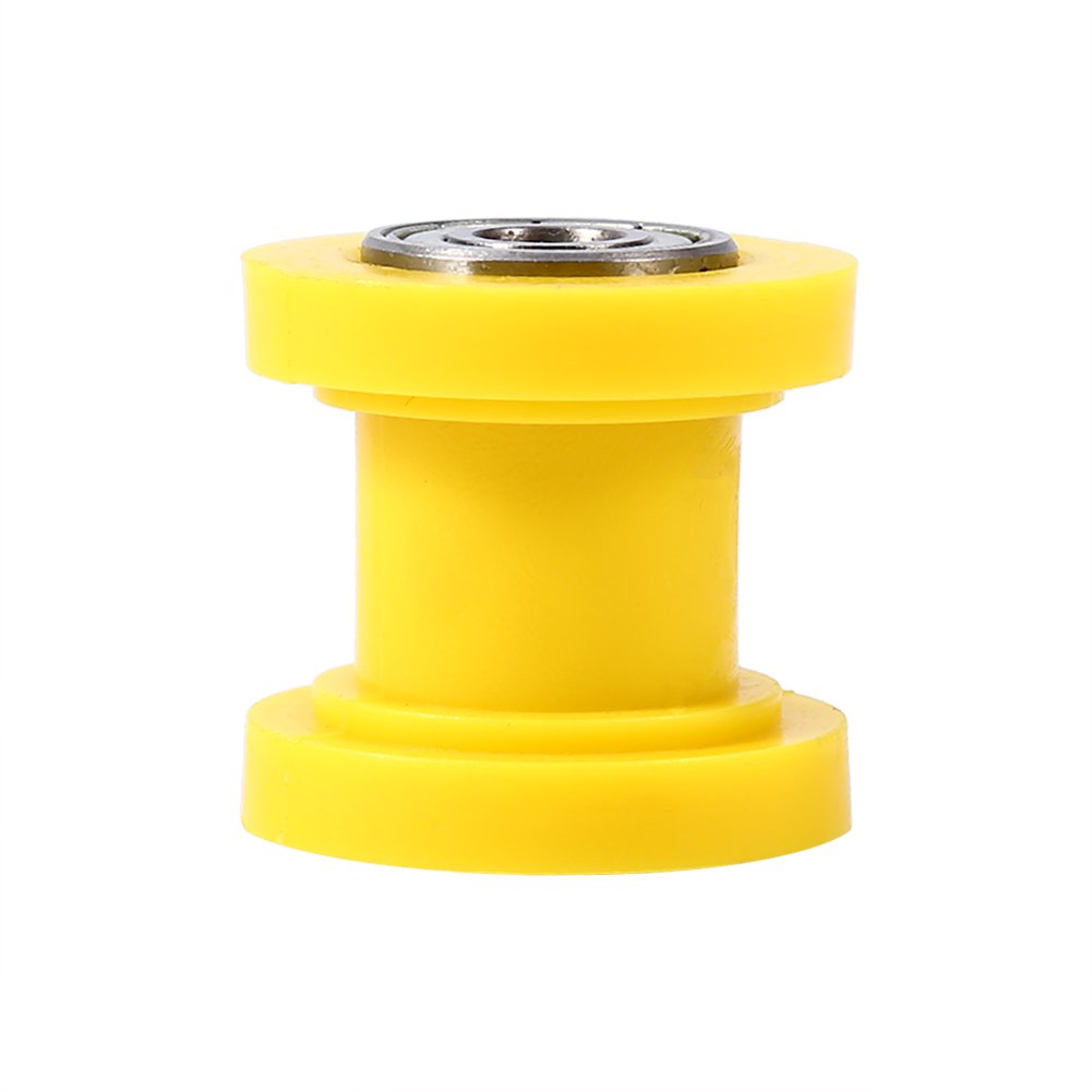 Drive Chain Roller, Slider Guide for ATV Mini Bike, 8mm Chain Tensioner Wheel, Engine Power Modification Pulley for Choice(Yellow, Black)