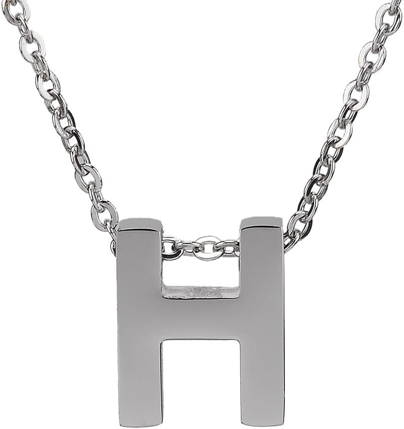 Cheerslife Initial Letter Necklace for Women Girls-Stainless Steel Alphabet Script Letter A to Z Pendant Silver Tone,Mom Daughter Sister Wedding Birthday Gift, Jewellery 18inch Chain