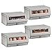 mDesign Set of 4 Stackable Shoe Storage Boxes – Large Fabric Wardrobe Organiser for Shoes - Shoe Organiser with Lid and Transparent Vinyl Window – Grey