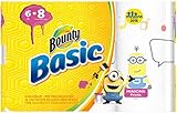 Bounty Basic Paper Towels, Minion Prints, Big Roll - 6 pk
