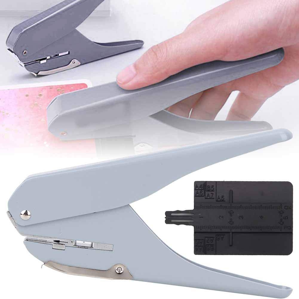 Mushroom Hole Shape Punch DIY Paper Cutter, T Type Puncher Mushroom Hole Puncher Loose Leaf Pages Punching Machine (Gray)
