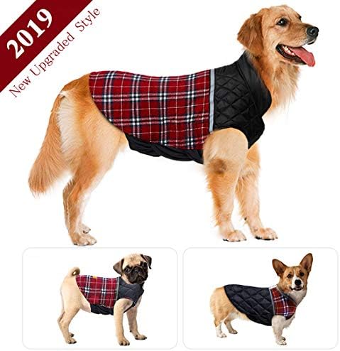 Dog Jacket Winter Dog Coat Warm Dog Sweater Waterproof Dog Clothes Reflective Dogs Apparel 2019 Dog Vest Reversible Dogs Cold Weather Coats for Small Medium Large Dog (S M L XL XXL)