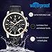 BENYAR Chronograph Waterproof Watches Business and Sport Design Black Leather Band Strap Wrist Watch for Men (Brown Silver Black)