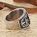 316L Men's Stainless Steel Black Silver Vintage Anchor Nautical Compass Ring