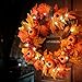 Valdler 22 Inch LED Winter Front Door Decorative Wreath with Maple Leaf,Pumpkin, Pinecone,Red Berries Garland