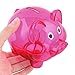 uxcell Xmas Gift Pig Shaped Money Saving Pot Coins Piggy Bank Clear Fuchsia