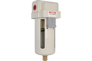 AIRZOE 1/2" NPT Air Dryer for Compressor - Air Compressor Water Separator AF4000-04, Manual Drain,5 Micron Brass Element, Poly Bowl