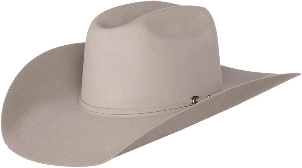 RODEO KING Mens 7X Silver Belly Open Crown 4 1/2 Brim Self Banded Felt Cowboy Hat at Amazon Men