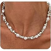 Gold Pearl Necklaces for Women,Trendy White Beaded Necklace Vintage Pearl Choker Necklaces,Aesthetic Party Prom Jewelry Accessories Gifts