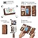 Wallet Phone Case Card Holder Detachable Magnetic Slim Case with Zipper Storage , Brown , For 4.7 inches (iPhone 6/6S)