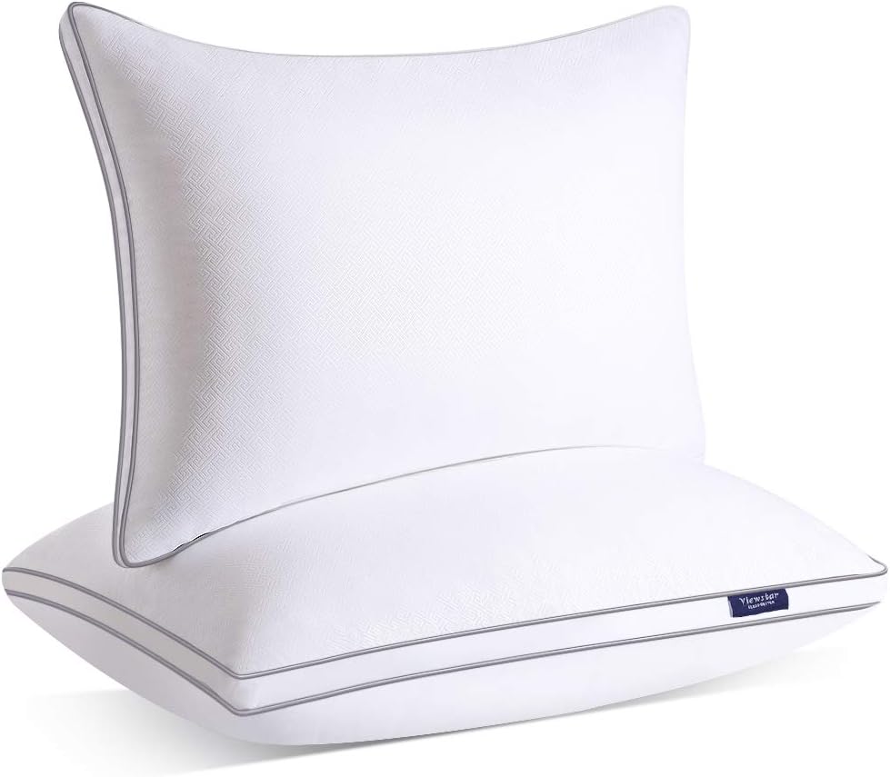 viewstar King Size Pillows for Sleeping, Bed Pillows 2 Pack Hotel Quality Pillow, Down Alternative Hypoallergenic Pillows for Side Back Stomach Sleepers, Soft and Supportive Gusseted Pillow (20x36): Home & Kitchen