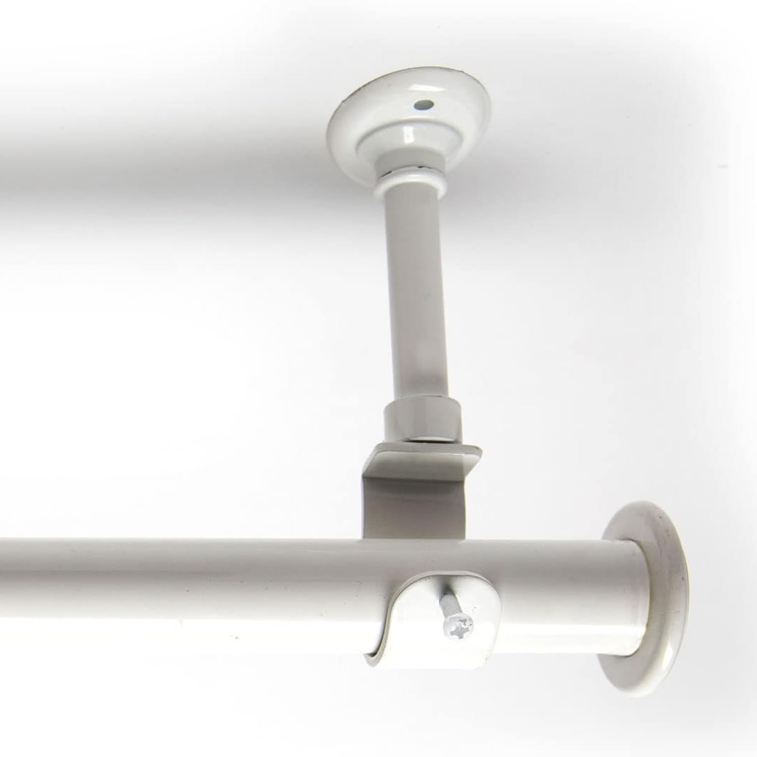 Photo 1 of ***MISSING SCREWS***Room/Dividers/Now Ceiling Mount Hanging Curtain Rod - Wall Mounted Curtain Rod with Bracket - Long, Heavy Duty Rods for Window Curtains by Room Dividers Now (56-108 Inches, White)***MISSING SCREWS**