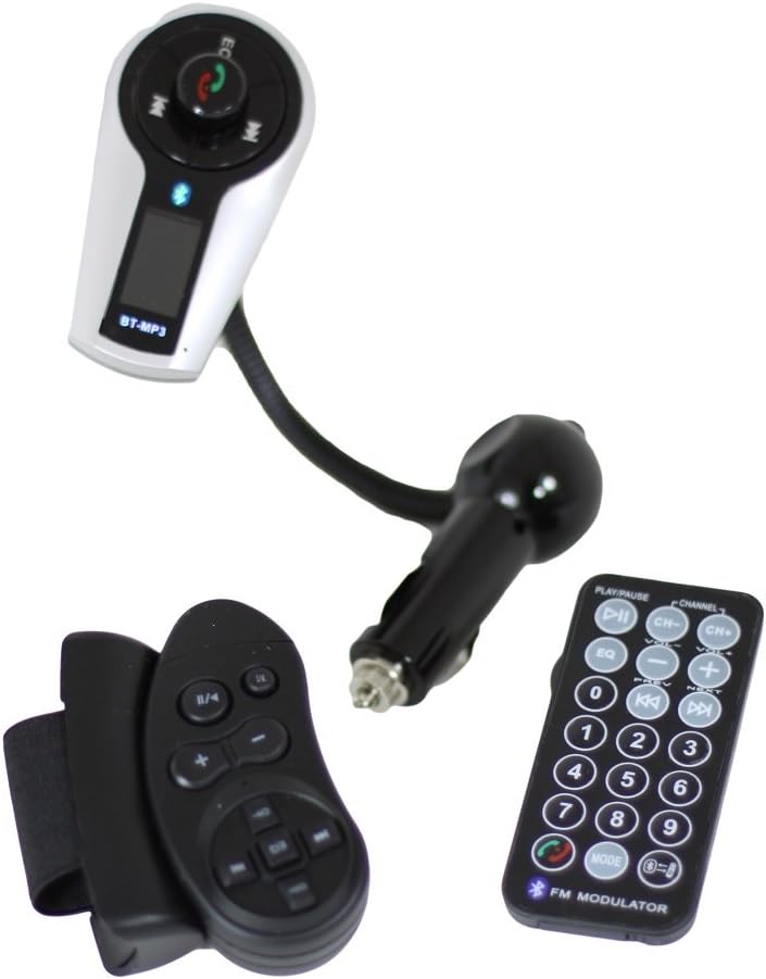 FM-BT Bluetooth Wireless In-Car Bluetooth FM Transmitter with Charging, Music Control and Hands-Free Calling