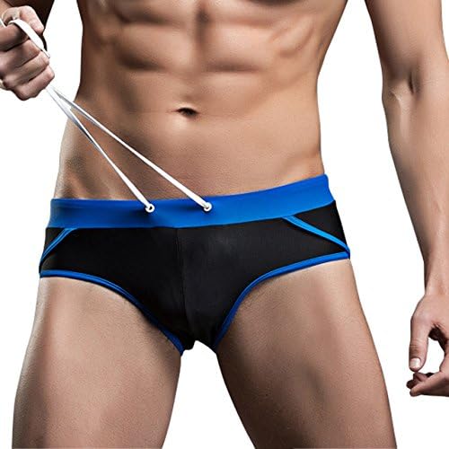 Mens Swimwear Low Rise Swimming Briefs Bikini Swimsuit (XL/US M (Waist: 31-33"), Black Style-02)