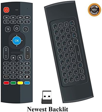 DIGOU Multifunction Portable 2.4ghz MX3 Air Mouse Mini Wireless Keyboard Infrared Remote Control for Android TV Box Smart TV, PC, HTPC, Windows XP, Mac OS （White Backlit）