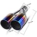 2.5 Inch Inlet Dual Blue Burnt Chromed Exhaust tip, AUTOSAVER88 2 1/2 Universal Diesel Exhaust pipe Stainless Steel for Truck Cars, 2.5 x 3.5 x 10.5