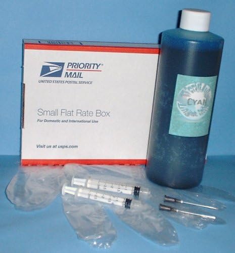 6 Oz Pint Cyan Ink Kit Refill Compatible with Any Inkjet Printer