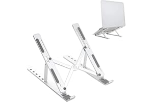 Suporte para Notebook e Tablet Linha Premium em Alumínio Dobrável e Ergonômico Para Desktop Portátil Ajustável em 6 Ângulos com Altura Regulável Leve Apoio Universal - Com estojo para armazenagem