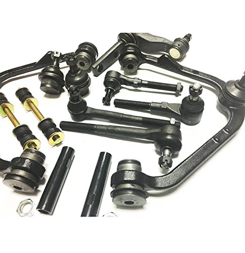 PartsW 18 Piece Complete Suspension Kit for Ford Expedition F-150 F-250 Lincoln Navigator 2WD, Control Arms w/Ball joints Pitman and Idler Arms (With 2.5" Bolt Pattern) Tie Rod Ends Adjusting Sleeves