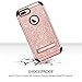 GUAGUA iPhone 7 Plus Case Kickstand Glitter Sparkly Pink Girl Women Slim Dual Layer Hybrid Hard PC Cover with Bling PU Leather Anti-scratch Shockproof Protective Phone Case for iPhone 7 Plus Rose Gold