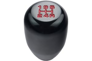 DEWHEL 5 Speed Manual Gearbox Shift Knob M12x1.25 Screw On Aluminum Black