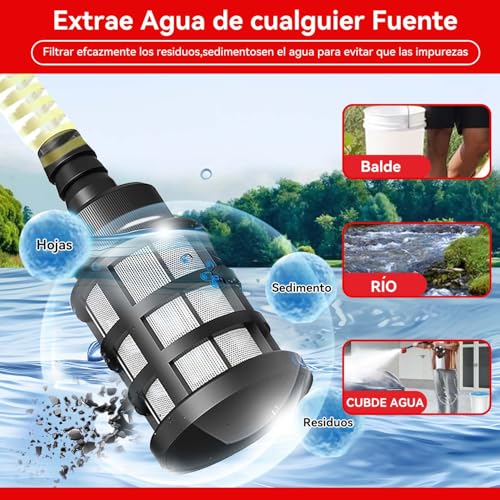96V Hidrolavadora Inalambrica(2 Batería),Hidrolavadora Portatil con Manguera 5m, 2 Boquilla y Cañón de Espuma,Lavadora a Presión Portátil,Alcance de 6-8 Metros,Lavar Coches,Pisos,Riego de Jardín