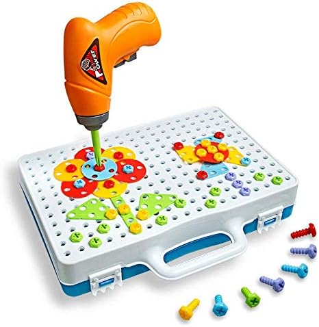 Enllonish Building Blocks Pegboard Toy, Construction Toy Set Take Apart Toys with Crew Screwdrivers Nut and Spanner | 3D Building Block Creative Puzzle DIY Set for Children Ages 3+ Years Old