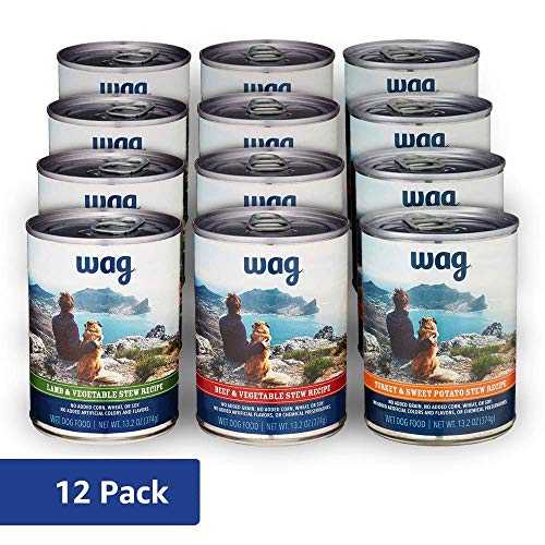 Amazon Brand Wag Stew Canned Dog Food, Variety Pack (Lamb, Beef