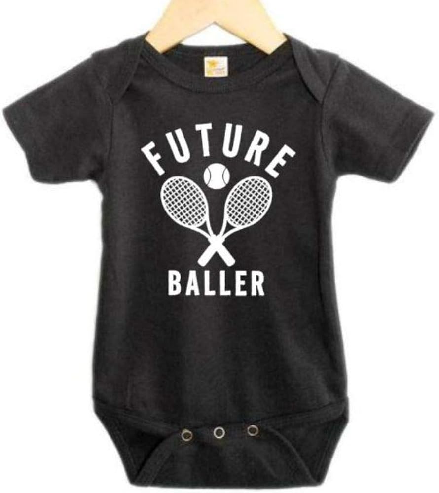 Ebenezer Fire Baby Tennis Onesie/Future Baller/Unisex