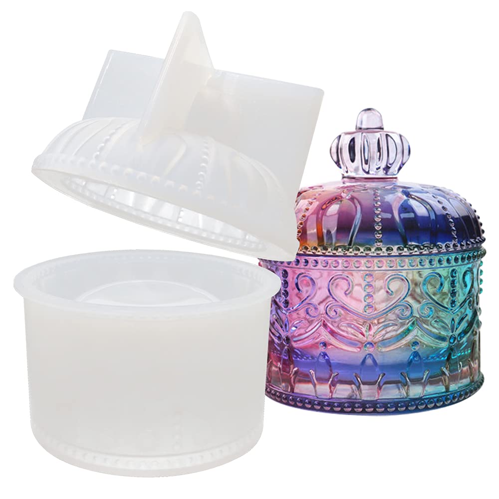 INHEMING Trinket Box Mould for Resin Silicone Jewellery Storage Box Mold with Lid,DIY Casting Epoxy Resin Art Moulds