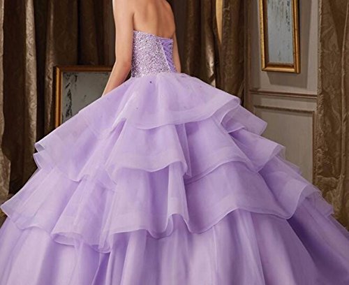 BessDress Gorgeous Long Prom Dreses Girls'Ball Gown Beads Quinceanera Dresses BD084