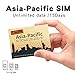 Asia Pacific China 15 Days Unlimited Prepaid Data SIM Card, Japan, China, Hong Kong, US, Australia, New Zealand, Macao, Taiwan, Singapore, Malaysia, Korea, Thailand