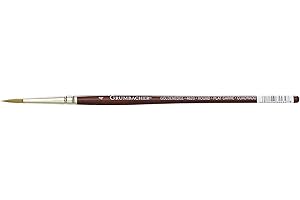 Grumbacher Goldenedge Golden Toray Round Watercolor Brush, Synthetic Bristles, Size 4 (4620.4)