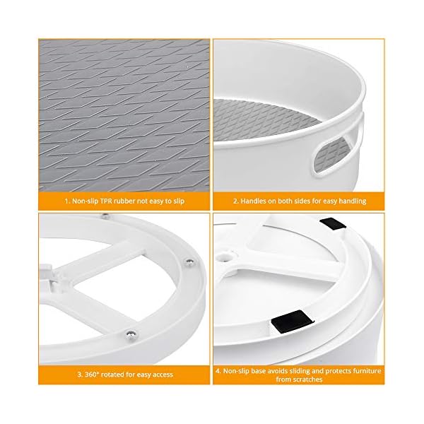 Semlos Lazy Susan Turntable Cupboard Organizer, Multi-Functional Spice Rack for Kitchen Storage and Organization…